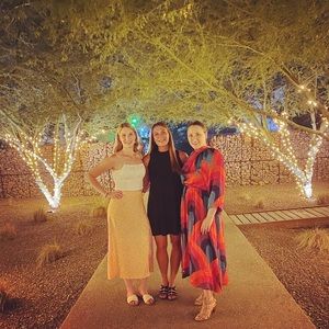 White Crop Top with Orange Floral Skirt